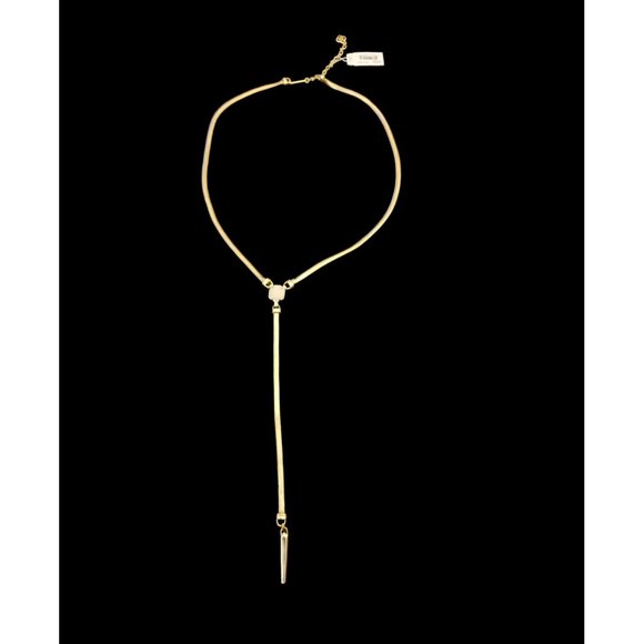 Kendra Scott Gold Tone Starla Y Necklace 21" Long With Bag NWT - Picture 4 of 11